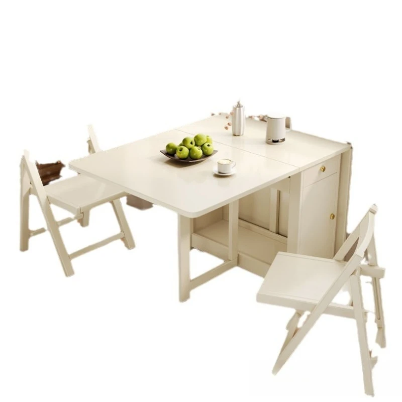 

Folding dining table wooden small apartment household table simple modern rectangular wall foldable retractable dining table