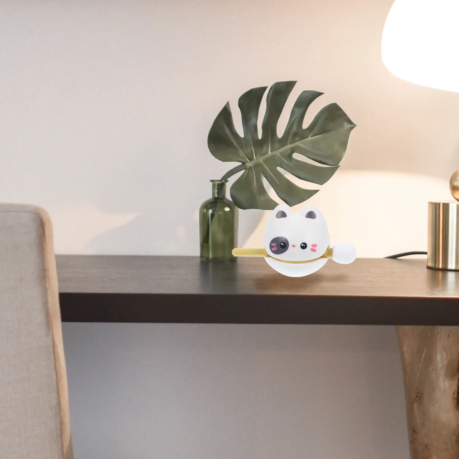 

1Set Small Wooden Fish Percussion Cat Shape Rhythm Instrument Desk Stress Relief Musical Plaything Office Decompression