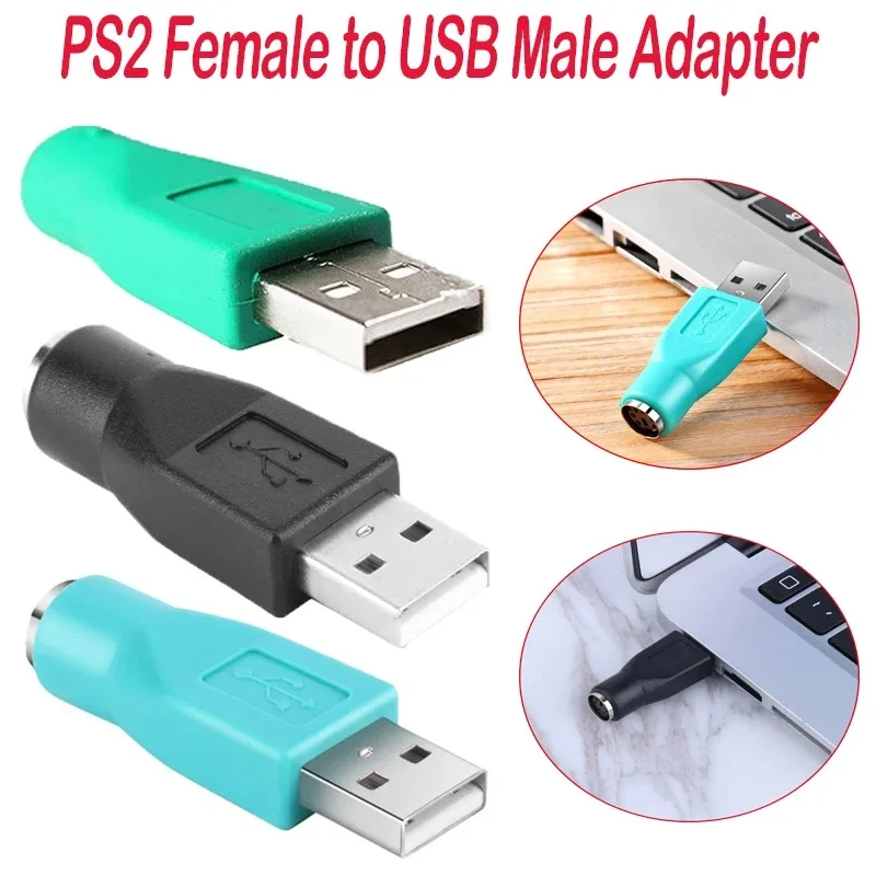 

USB to PS2 Mouse Keyboard Converter U-port to Round Port PS/2 Male to USB Female Adapter Computer Connection Accessories