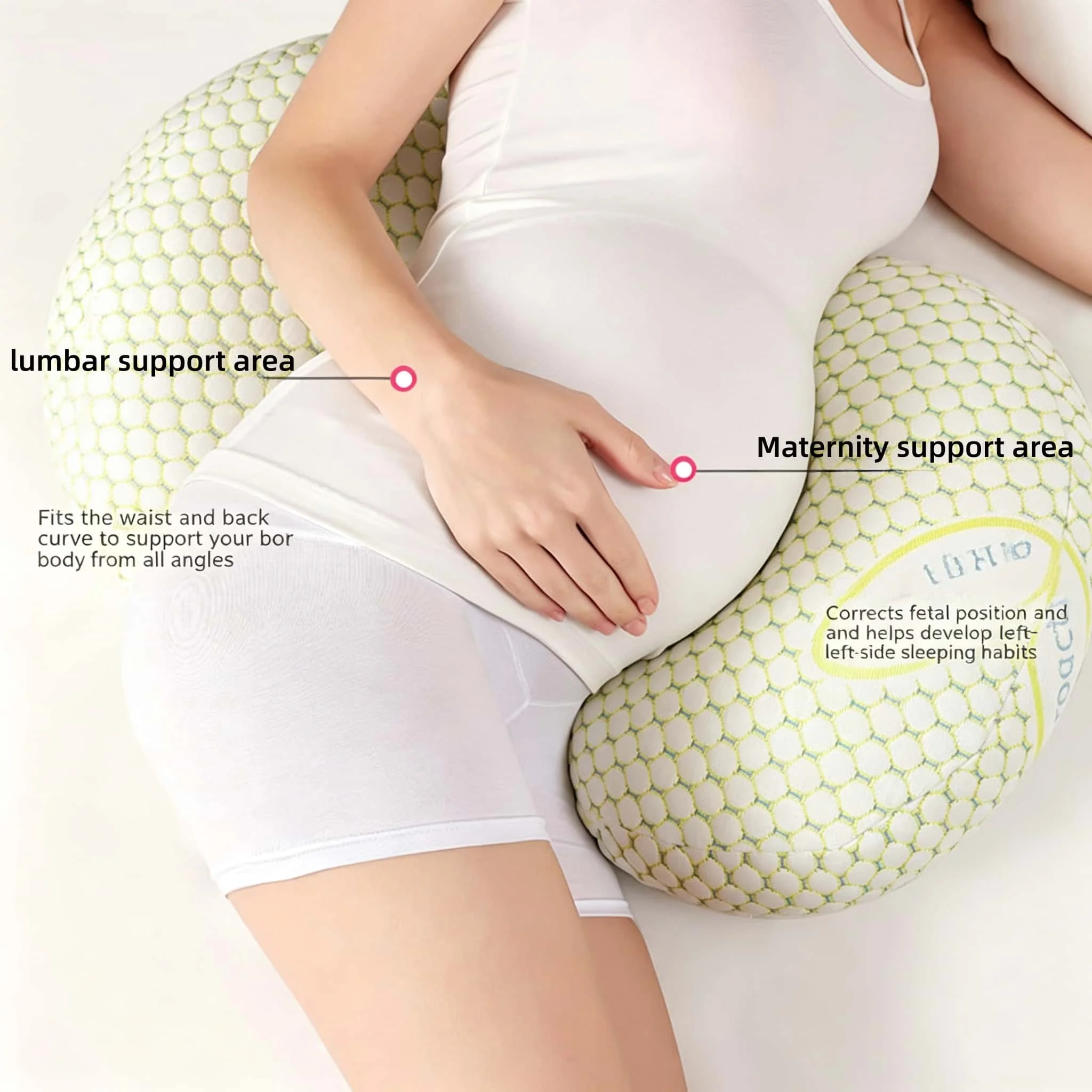 Multifunctional Pregnancy Pillow Support Pillow Breathable Side Sleeping Wedge Pillow for Pregnant Women Waist Belly Back Suppor