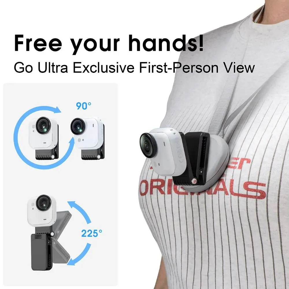 

Регулируемый магнитный кронштейн, вращающийся складной зажим для рюкзака, быстросъемный легкий вес для Insta360 GO Ultra