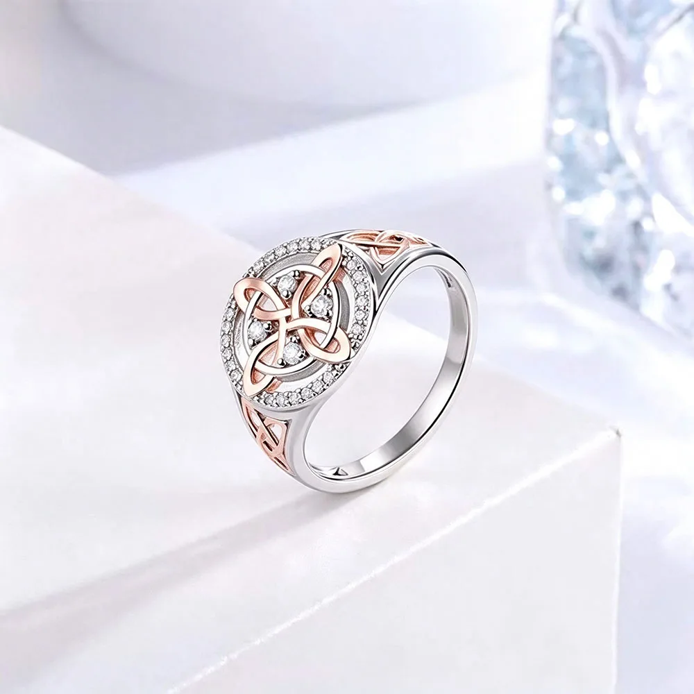 Witches Knot Ring Anillo Nudo de Bruja Plata Original Celtic Knot Jewelry Gifts for Women