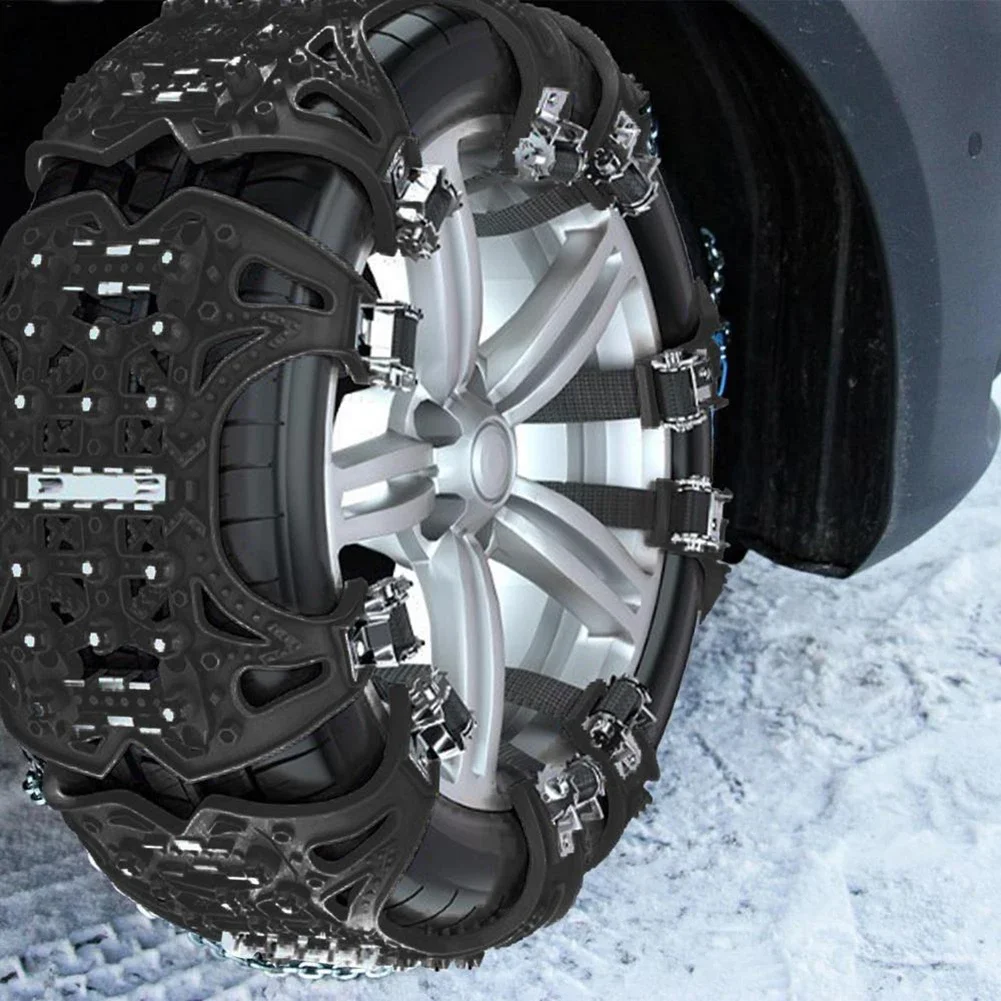 Car Snow Chains Strengthen Cleats Tank Tire Chain Anti-skid Ice Breaking Non-slip Protection Draining Stable Driving Accessories