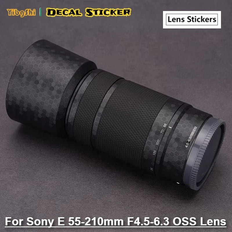 For Sony E 55-210mm F4.5-6.3 OSS Lens Sticker Advanced Protection Skin SEL55210 Lens Body Protective Anti-Scratch Decal Skin