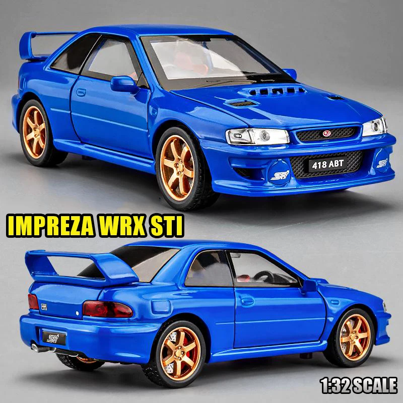 

1:32 Impreza WRX STI Имитационная модель автомобиля Fast Furious Металлические литья под давлением и игрушечные транспортные средства Украшение из сплава Человек Детский подарок Игрушки для мальчиков