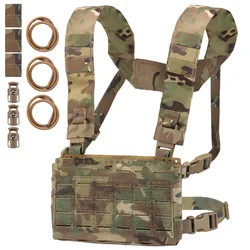 Tactical Chest Rig MK5 Micro Fight Chassis MkV Laser Cut MOLLE Triple 5.56 Magazine Placard Pouch for Plate Carrier Hunting Vest