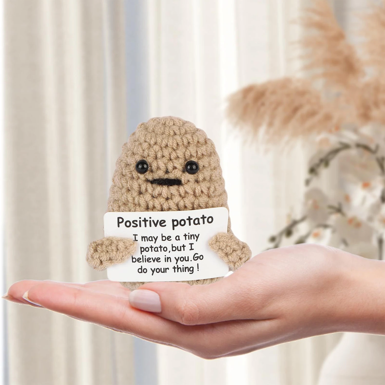 دمى كروشيه إيجابية، دمية كروشيه بطاطس مضحكة، دعم عاطفي، هدية على شكل حيوانات، شخصيات كروشيه إيجابية إبداعية للأصدقاء #4