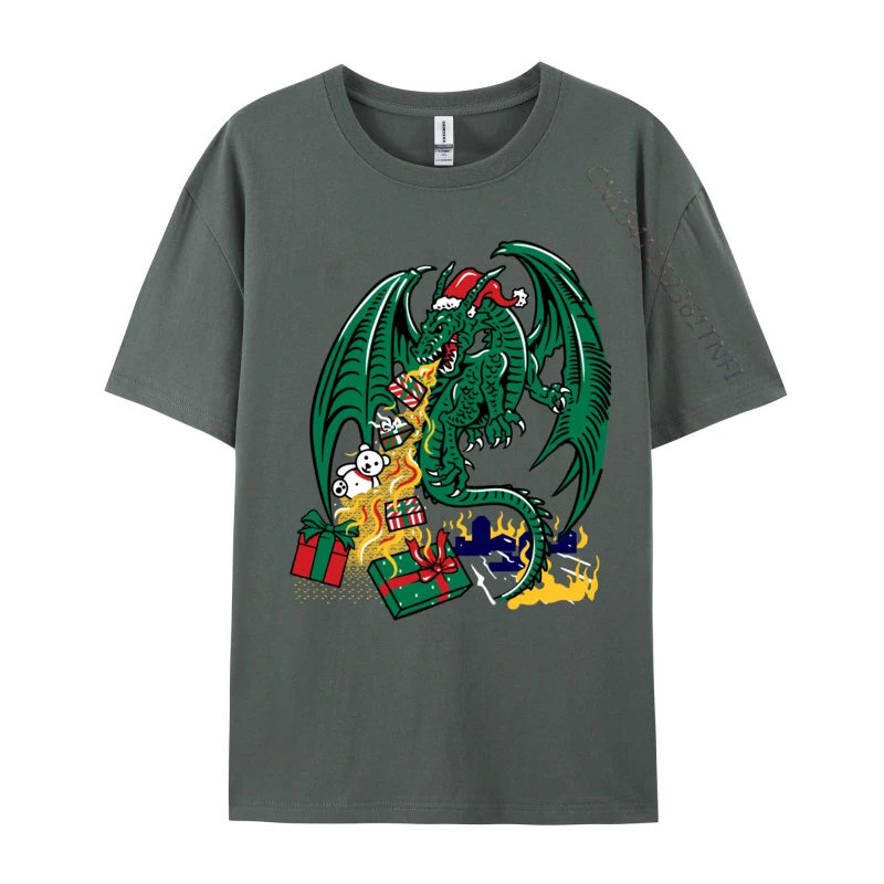 Ugly Christmas Sweater Christmas Dragon T-Shirts Men's Tshirts Cotton Short Sleeve Hip Hop T Shirt Tees Harajuku Streetwear