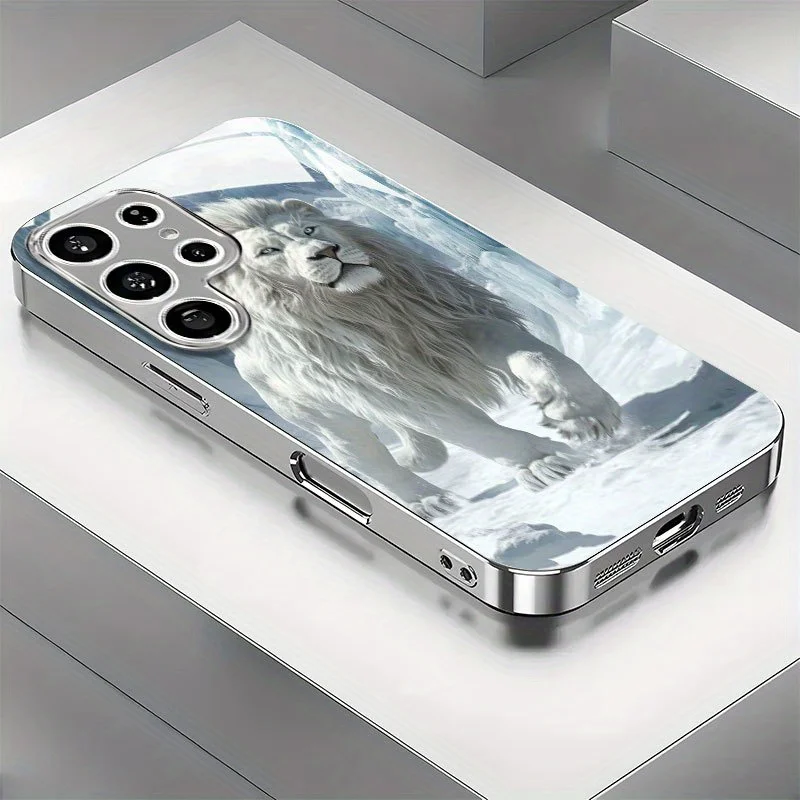 Selected White Lion Pattern  Tempered Glass New Phone Case for Samsung Galaxy S26/S25/S24/S23/S22/S21 and other models