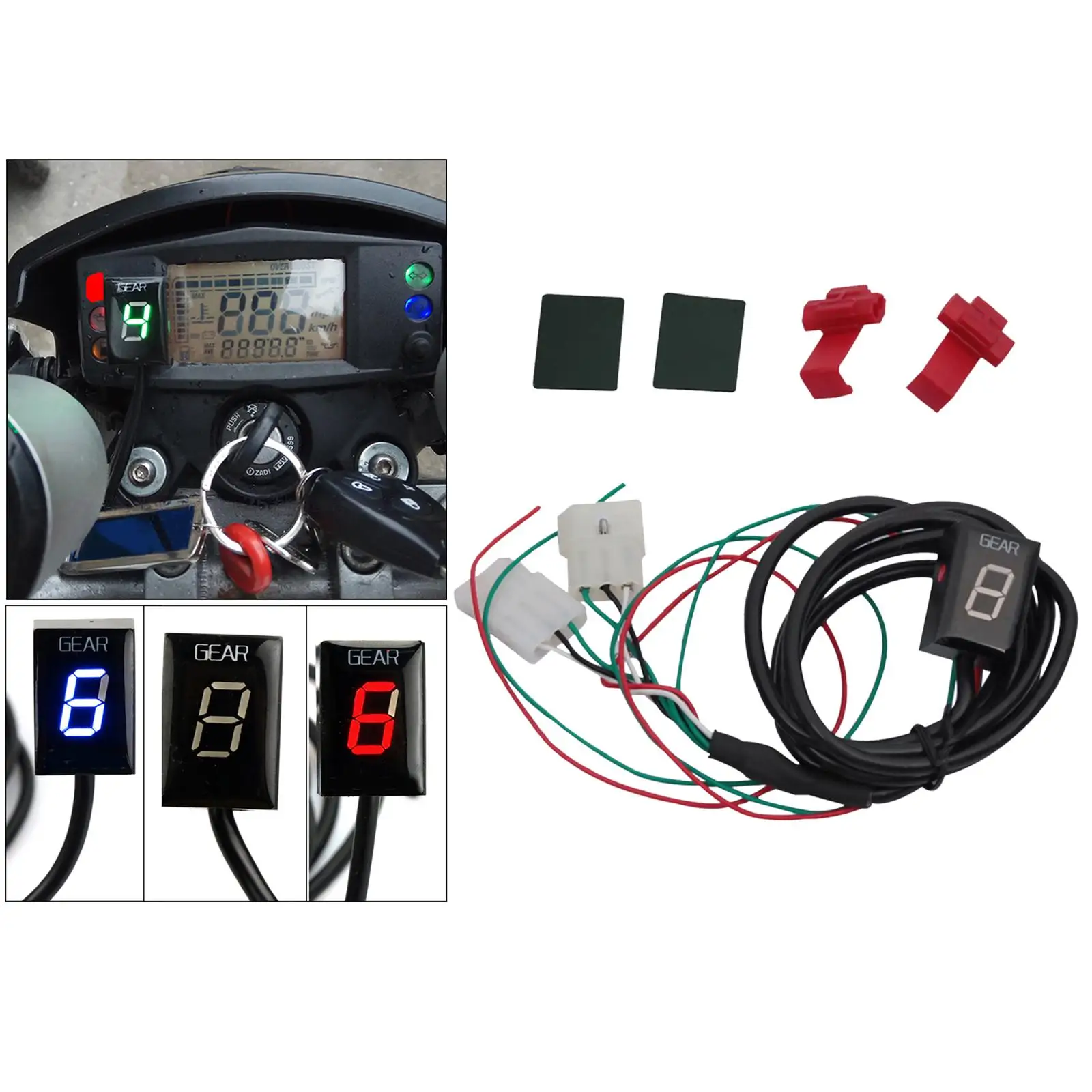 

LED Motorcycle Gear Indicator Light N-6 Speed Lever Gauge for Aprilia