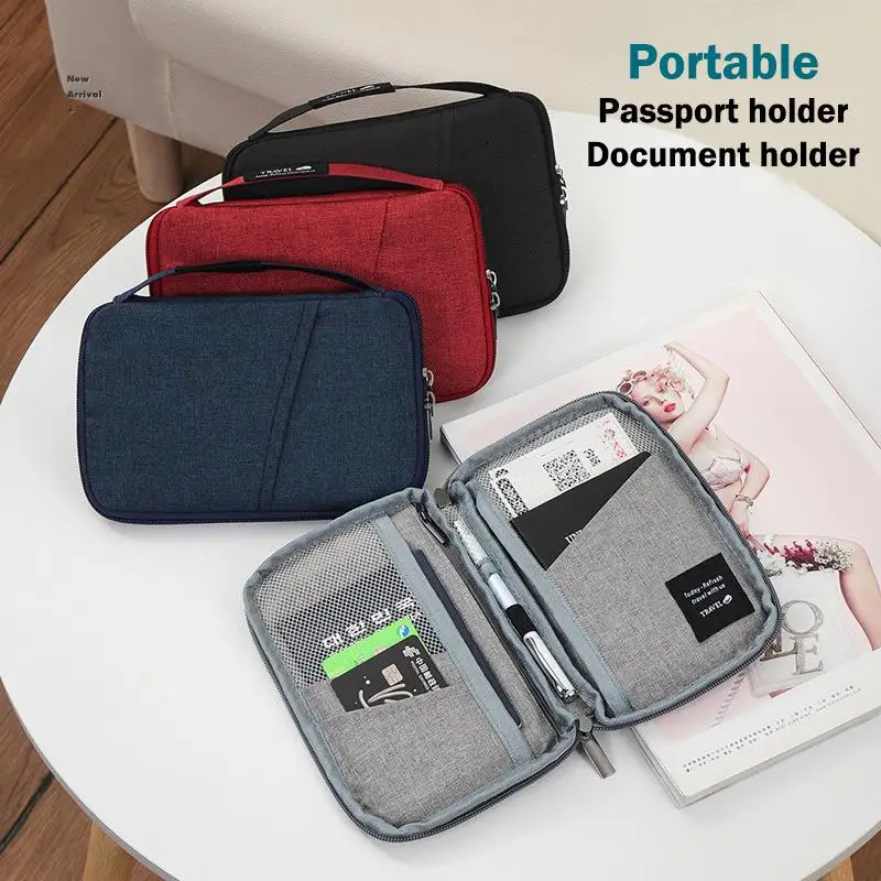 

Водонепроницаемый чехол для паспорта, многофункциональный защитный чехол для паспорта, чехол для документов на молнии, дорожный кошелек, аксессуары для путешествий