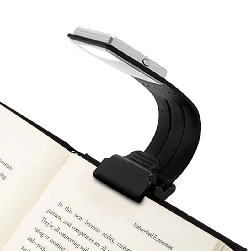 AFBC Book Light, LED Clip Reading Lamp USB Rechargeable Tough Switch 4 Levels Adjustable Brightness Flexible Light Multifunction