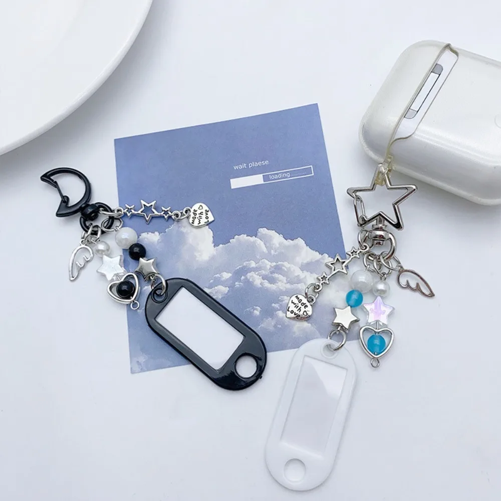 

Practical Pendant Key Chains Alloy Decoration Y2k Earphone Case Pendant Anti Loss and Theft Prevention Star Bead Keyring