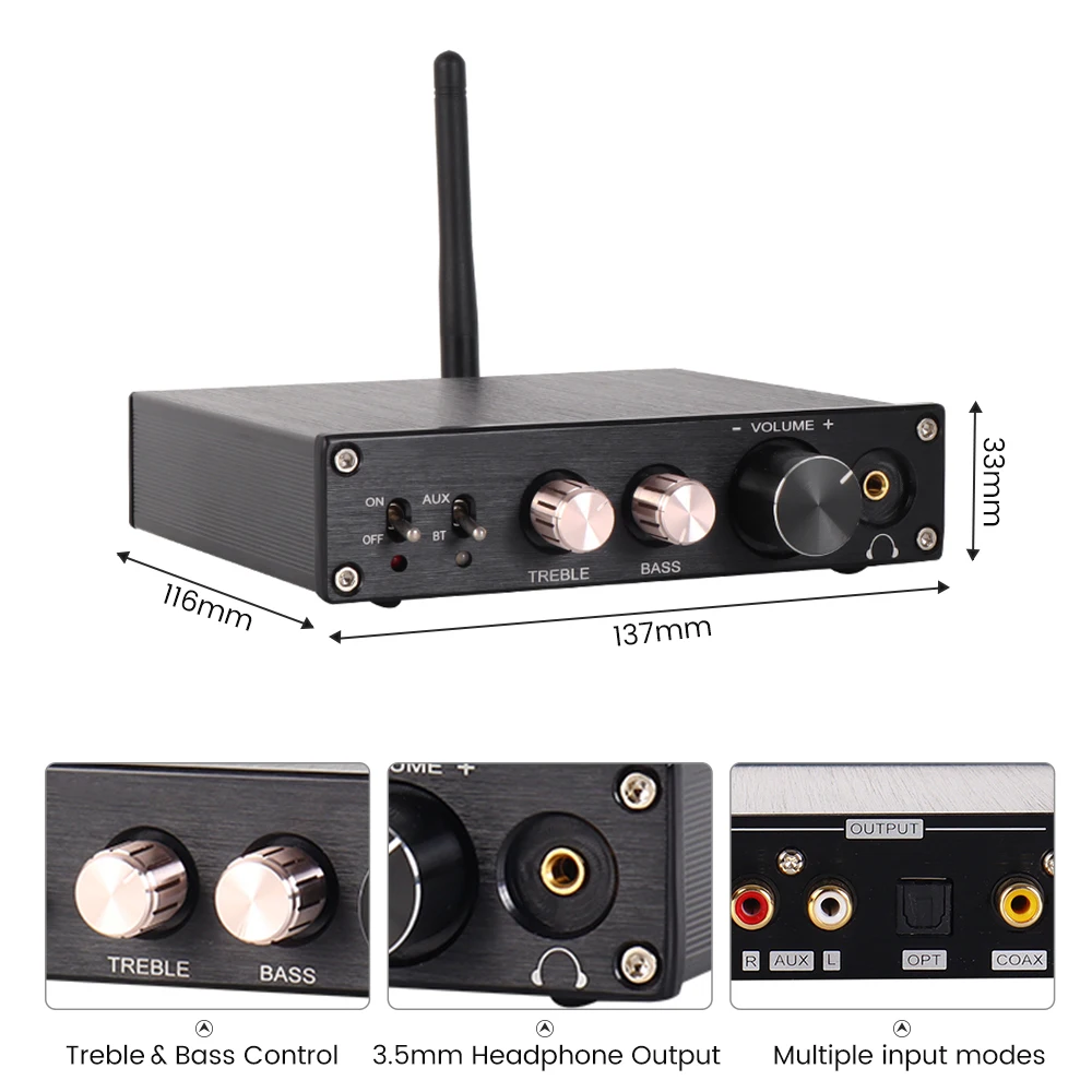 بي جي. MIAOLAI HiFi بلوتوث 5.0 مضخم الصوت NE5532 PCM1802 مضخم ضوت سماعات الأذن فك RCA الألياف البصرية محوري المنزل أمبير