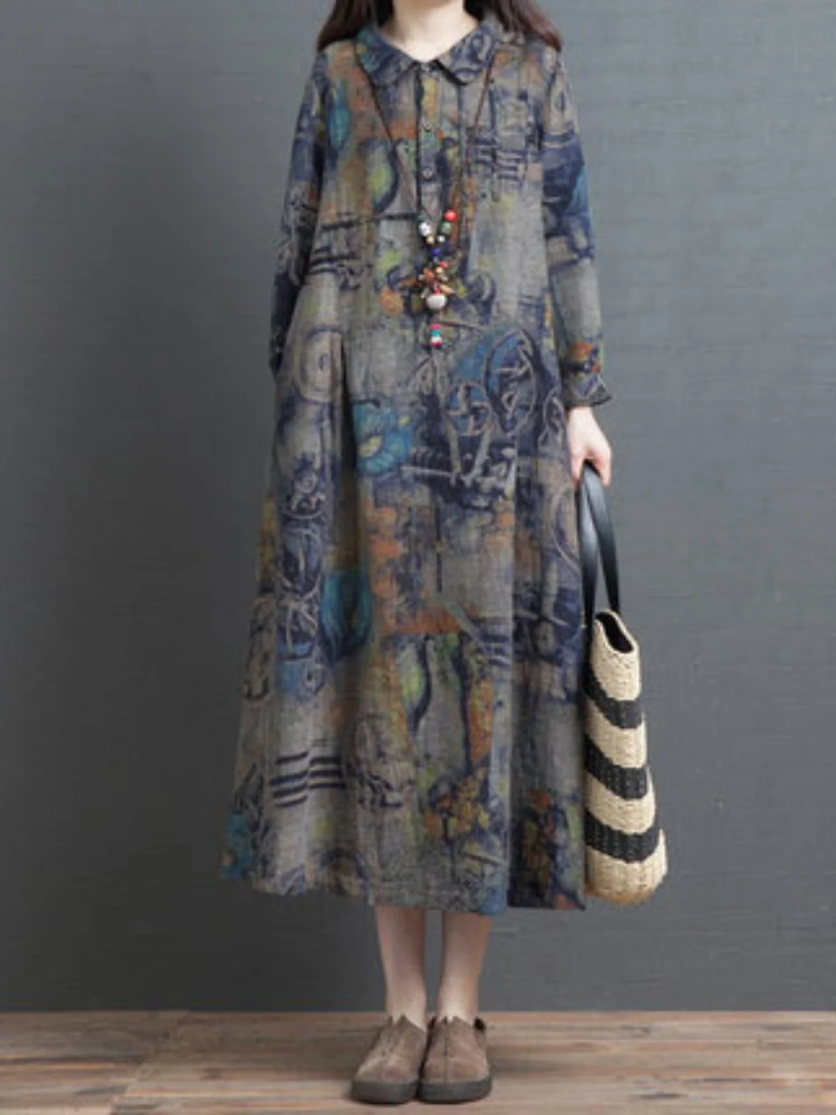 الرجعية أوائل الخريف المطبوعة irt الدكتور حجم كبير المرأة Faion التخسيس طوق طويل Sve Dr عادية تخفيف Sle