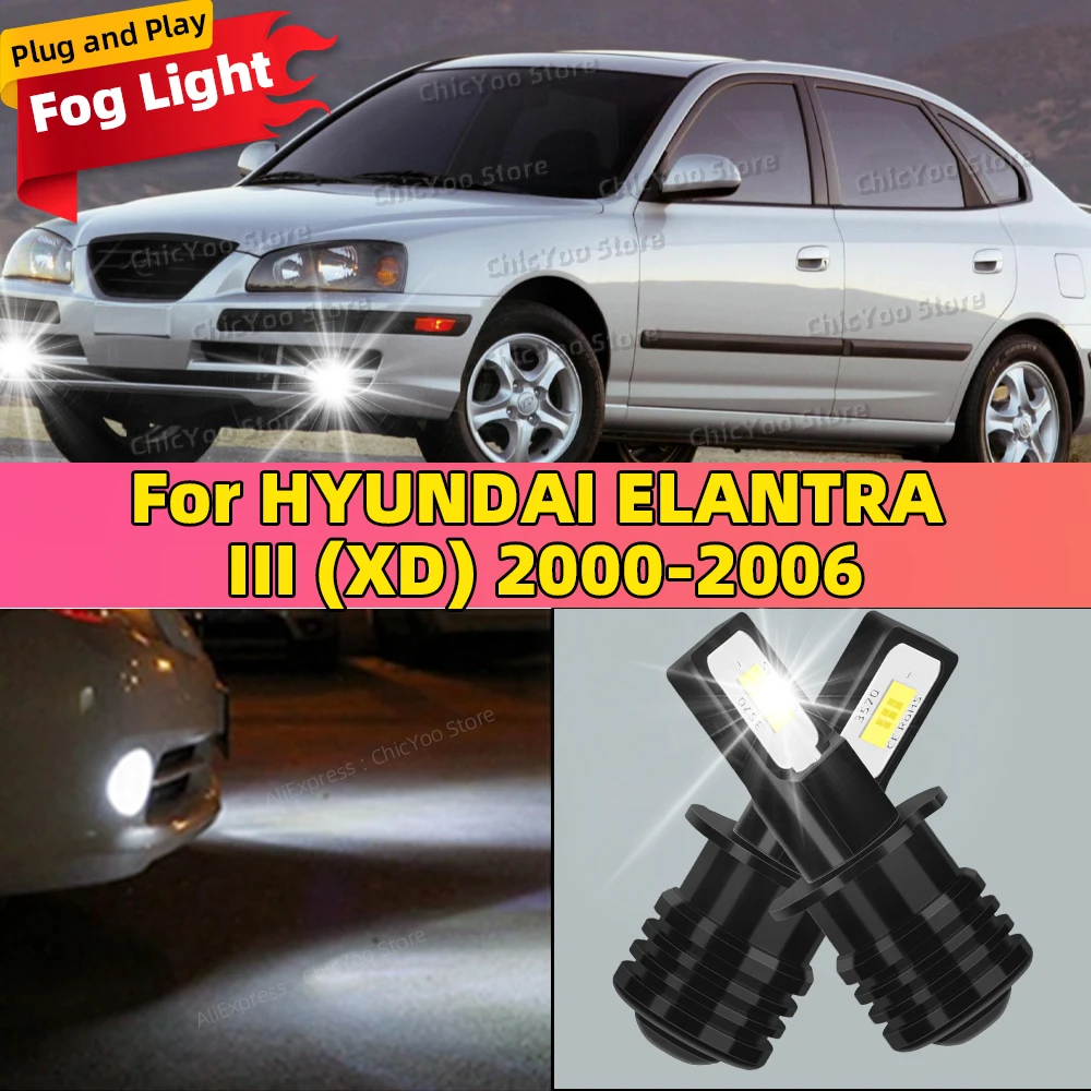 

2 шт. 6000K белые автомобильные светодиодные противотуманные фары 20000LM для HYUNDAI ELANTRA III XD 2000-2006 годов