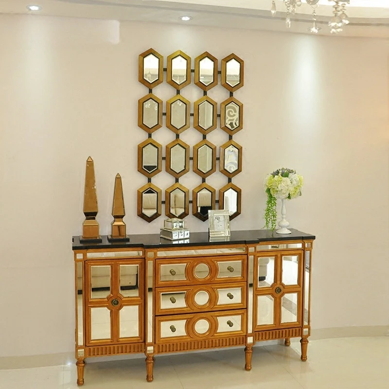 Neoclassical mirror decoration Entrance mirror Makeup wall decoration Hanging mirror Modern wall decoration