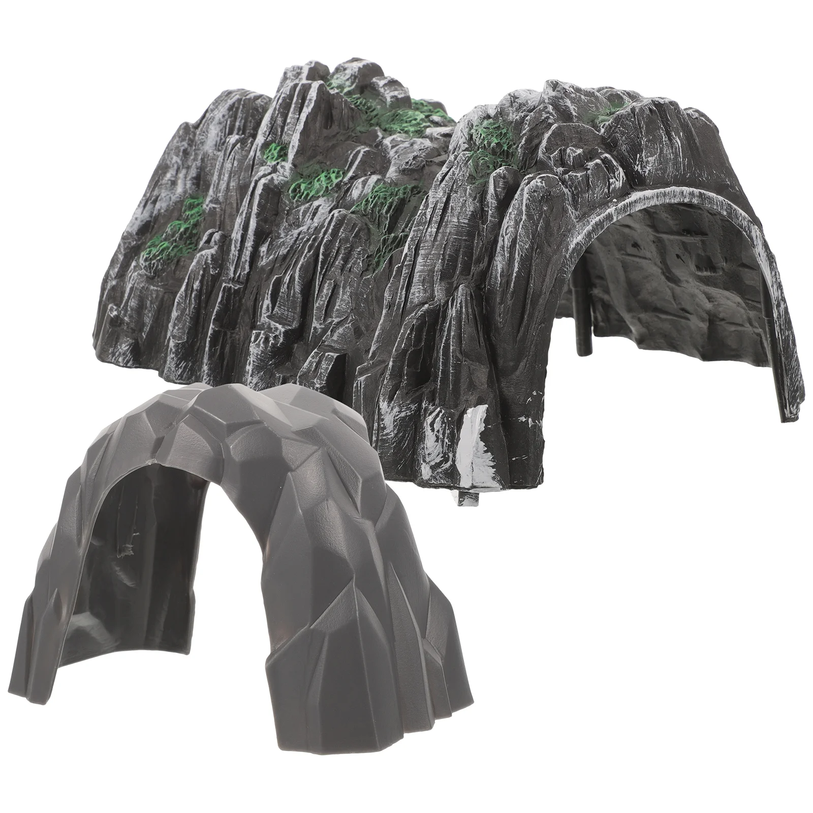 

2 Pcs DIY Cave Model Rockery Railway Tunnel Scenery Toy Plastic Train Buildings and Accessories