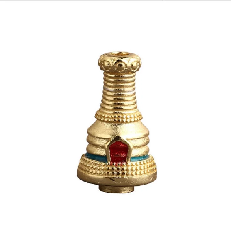 100% 925 Silver Tibetan Tower Bead Sterling Buddhist Prayer Beads Guru Cap Jewelry Findings