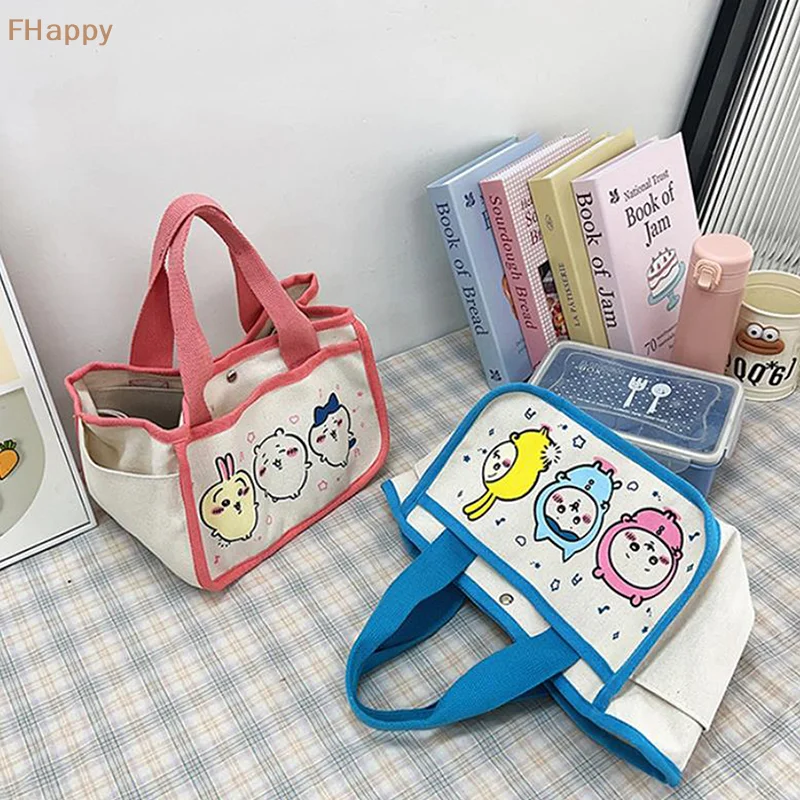Portable Cartoon Canvas Handbag, Desktop Organizer, Armazenamento Sacos, Multifunction Bag, Moda