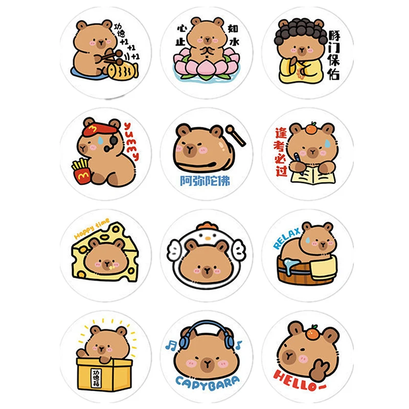 300 Stickers Cartoon Capybara Graffiti Sticker For Water Bottle Laptop Luggages Laptop Decals Decoration Kid Reward Gift Toy