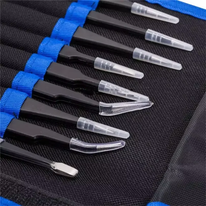Stainless Steel Precision Antistatic Electrostatic Tweezers Set Maintenance Tools Professional Electronic Tweezers 10pcs