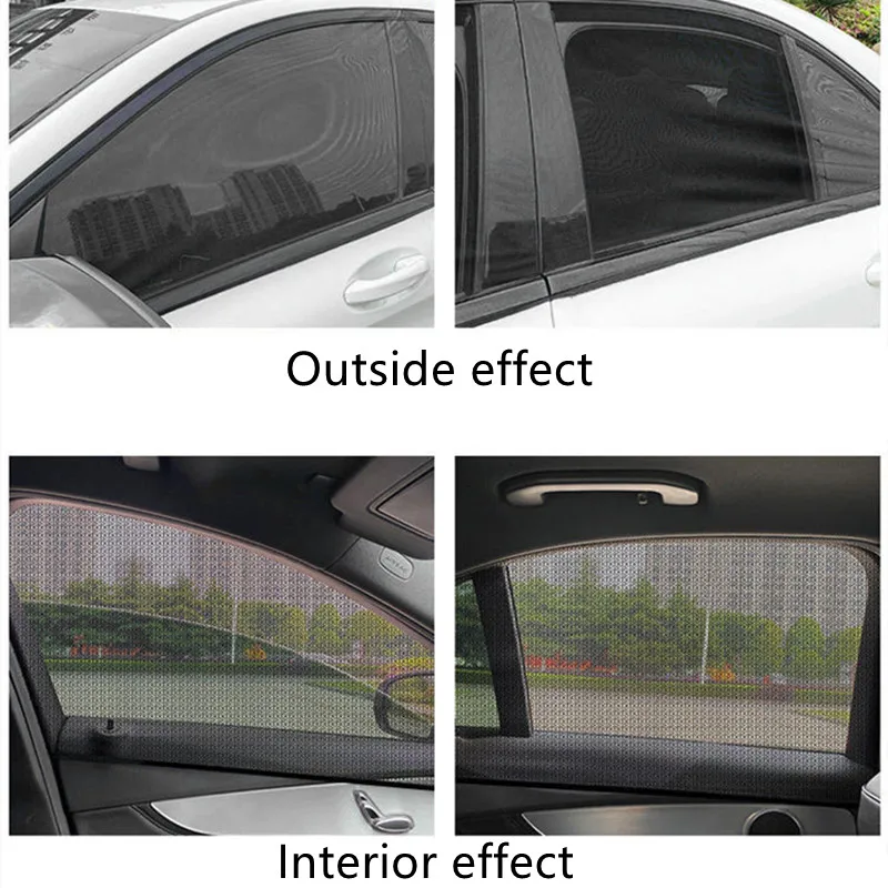 Parasol de malla para ventana lateral de coche, accesorios de estilo, protección UV automática, 2 unidades