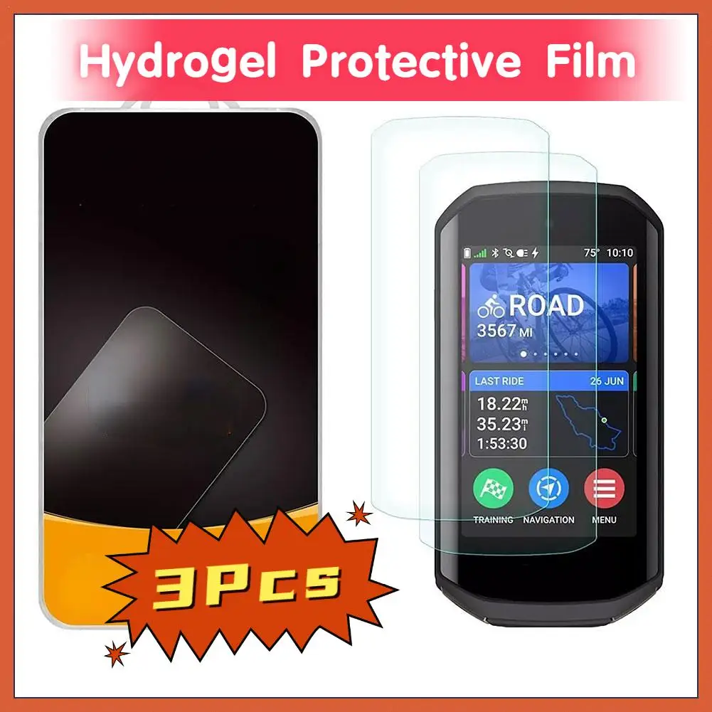 1/2/3Pcs For Garmin Edge 1050 Hydrogel Protective Film Screen Protector Full Coverage Ultra Slim Soft Screen Protector-Not Glass