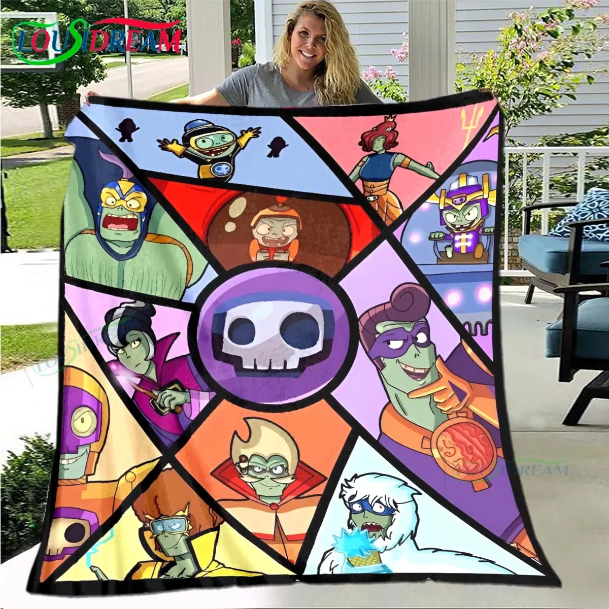 Hot Puzzle Games P-plant Vs Z-zombiee Flannel Children Blanket Sofa Bed Decoration Blanket Portable Blanket Bath Towel Gift