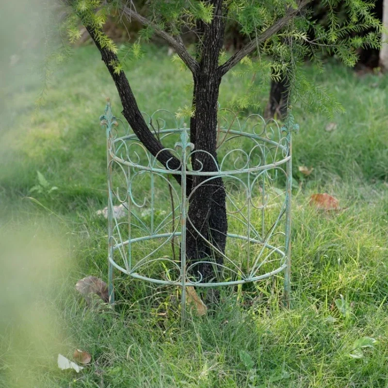 Semi-Circular Garden Trellis for Climbing Plants Rustic Iron Flower Fence Outdoor Decorative Partition Clematis Support Holder