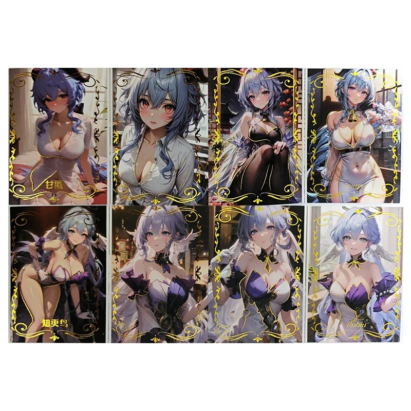 Anime Goddess Story Rare Fold Refraction Foil Ganyu Robin Furina Yae Miko Firefly Toys for boy Collectible Card Birthday Present