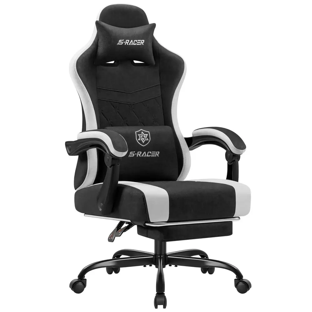 Gaming Chair with Massage amp Footrest, Ergonomic Computer Office Chair, HighBack Racing Style Reclining Chair with Adjustable