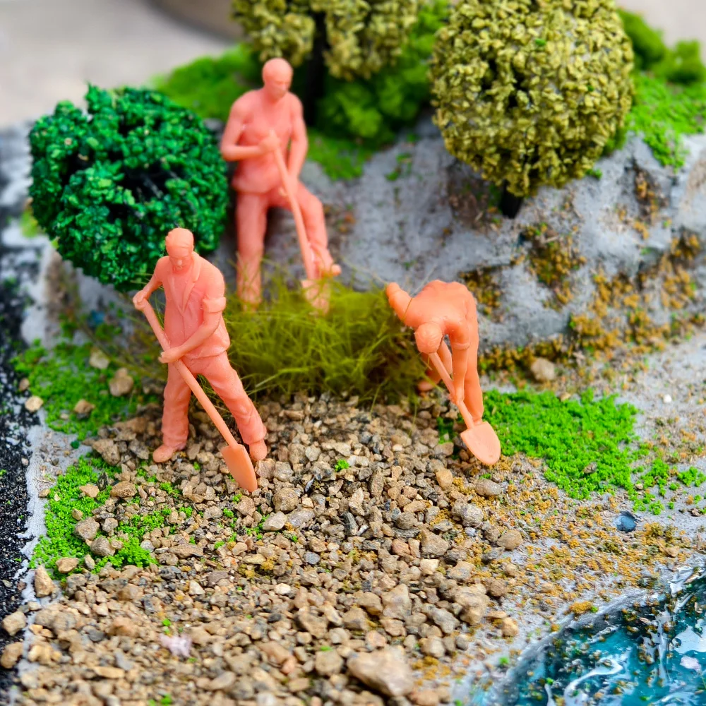 

1:64 1:87 Scale Miniature Worker And Riding Figures Model ABS No Painted People Diy Sand Table Railway Scene Layout Diorama 1PCS