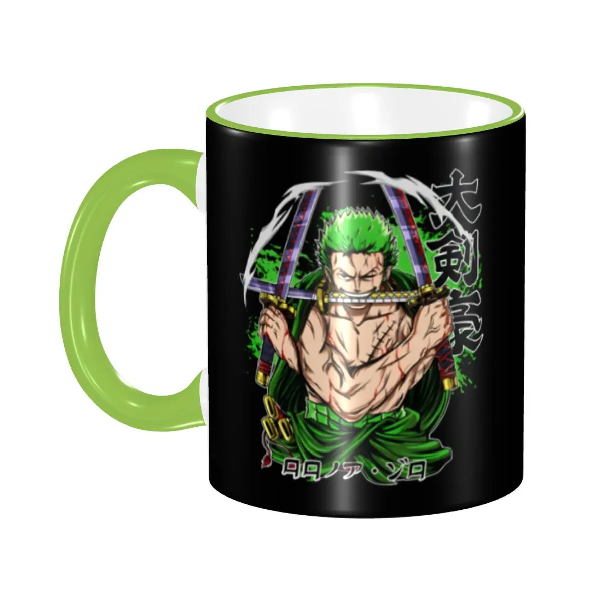 

Персонализированная керамическая кружка Zoro One Piece: DIY-набор для создания мультяшного приключенческого комикса, креативный подарок