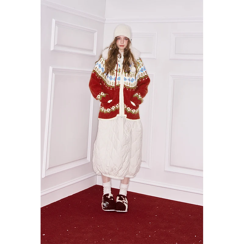 ELFSACK Luźny kardigan damski z kapturem i podwójnym zamkiem błyskawicznym