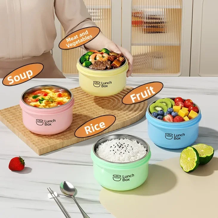 Portable Stainless Steel 316L Insulated Lunch Box Commute to Work Daily Bento Box Student Microwave Heating Multi-layer Meal Box