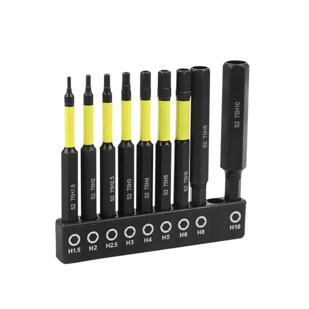 75mm Hex Head Screwdriver Bit 1/4 Inch Handle Magnetic Impact Driver Drill Bits with Hole High Concentricity