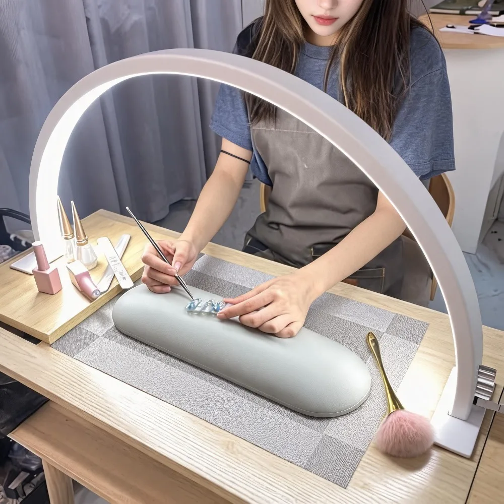 50W Halbmond-Nagellampe LED 3-farbig einstellbares Halbmondlicht für Nagelstudios, Wimpernverlängerungen, Augenbrauen-Tattoos und Salonbeleuchtung