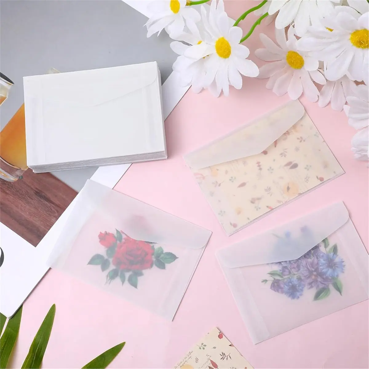 【A75U】 100 PCS Glassine Envelopes 4.5 X 3.2