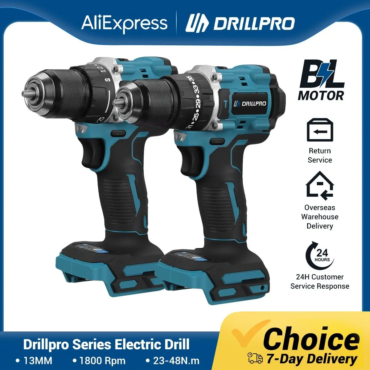 drillpro brushless electric impact drill chave de fenda sem fio hammer cordless torque 20 mais ferramentas eletricas para bateria makita 10 mm 01