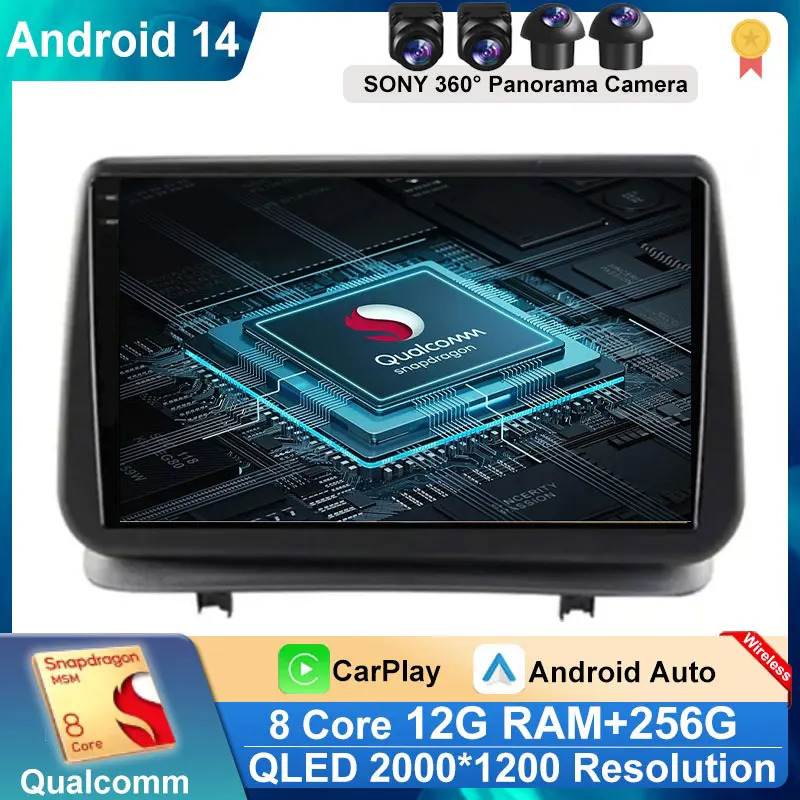 Android 14 Auto Carplay Car Radio For Renault Clio 3 CLIO 3 2005-2014 Multimedia Video Player Navigation GPS Stereo 2din DVD DSP