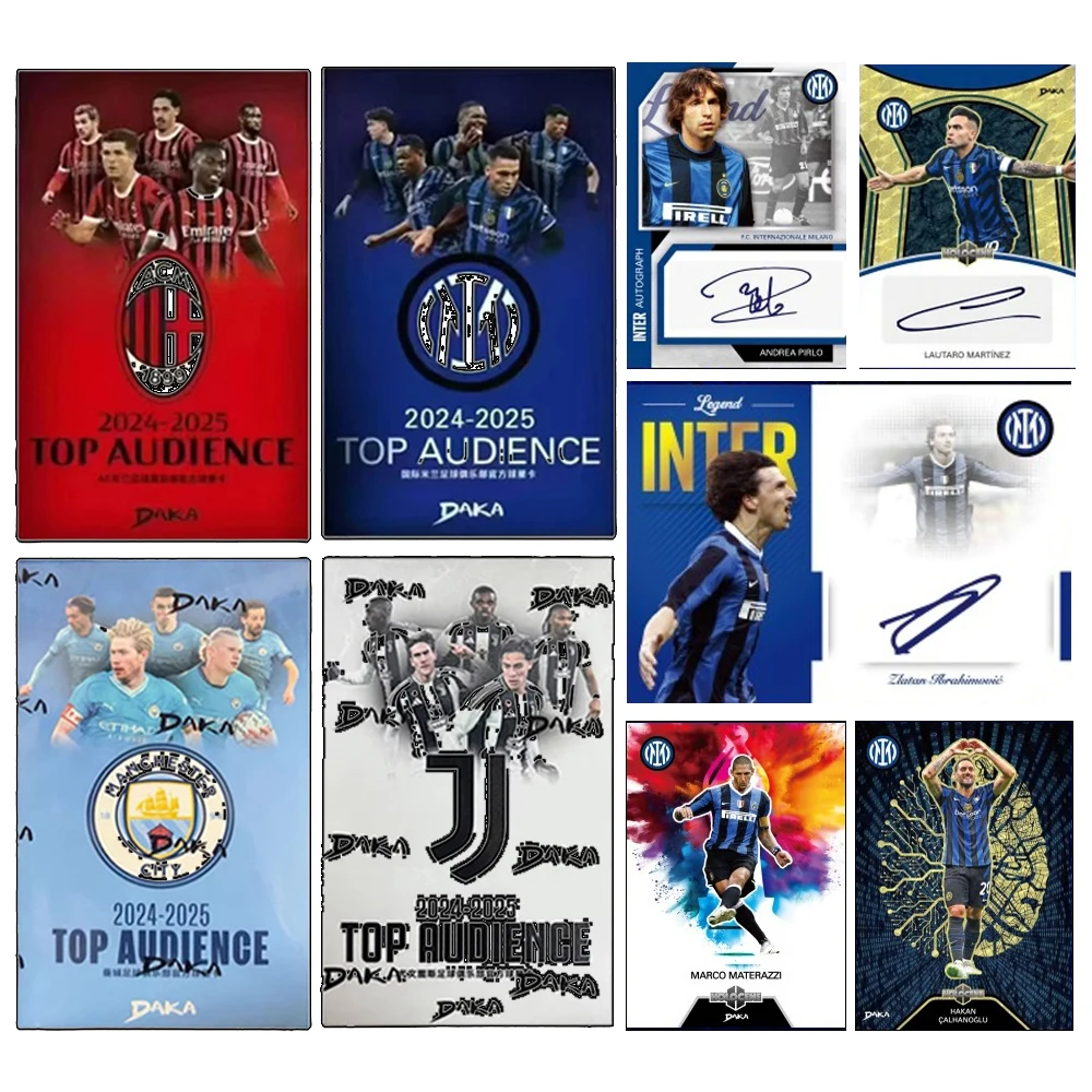 

Daka 2024-2025 Ювентус Ac Milan 24PCS Interna männ Milano Audience Machester Cuty Football Star Официальные коллекционные карты в подарок
