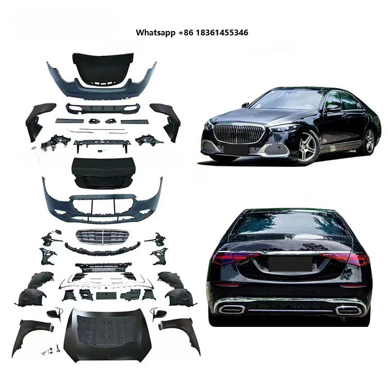 

For S-Class W221 To W223 Upgrade Body Kit - Bumper, Hood, Lights & Sleek