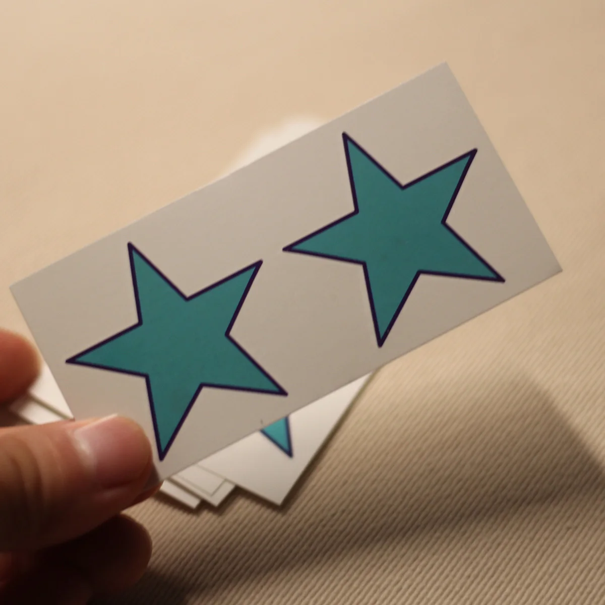 Simple Teal Five-pointed Star Temporary Tattoo Stickers, Minimalist Small Star Body Art Tattoo, Waterproof Long Lasting