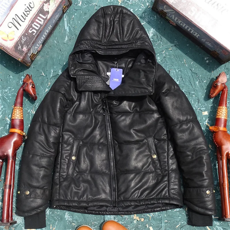 

Мягкая оптовая продажа. Черная куртка из овечьей шкуры CC. Стандартное теплое кожаное пальто из хлопка. Зимняя ткань в японском повседневном стиле