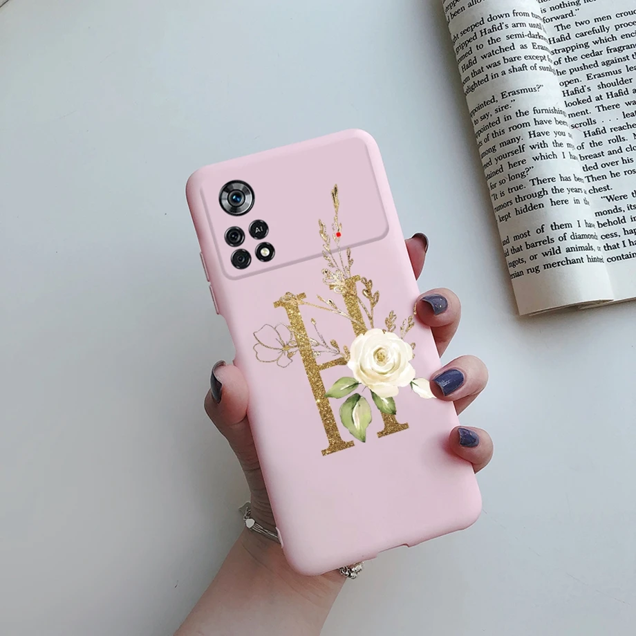 Alphabet Custom Letter Casing For Xiaomi Poco X4 M4 M3 Pro M 3 5G 4G Phone Cover INS Fashion Painting Design Shell Mobile Bumper