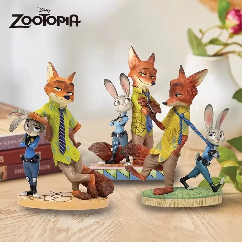 Disney Cartoon Zootopia Nick Judy Statues Model Toys 20cm Ornaments Collectible Figures Doll Friend Birthday Gifts Christmas