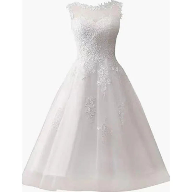 MK1524-Forest style petite white light wedding dress