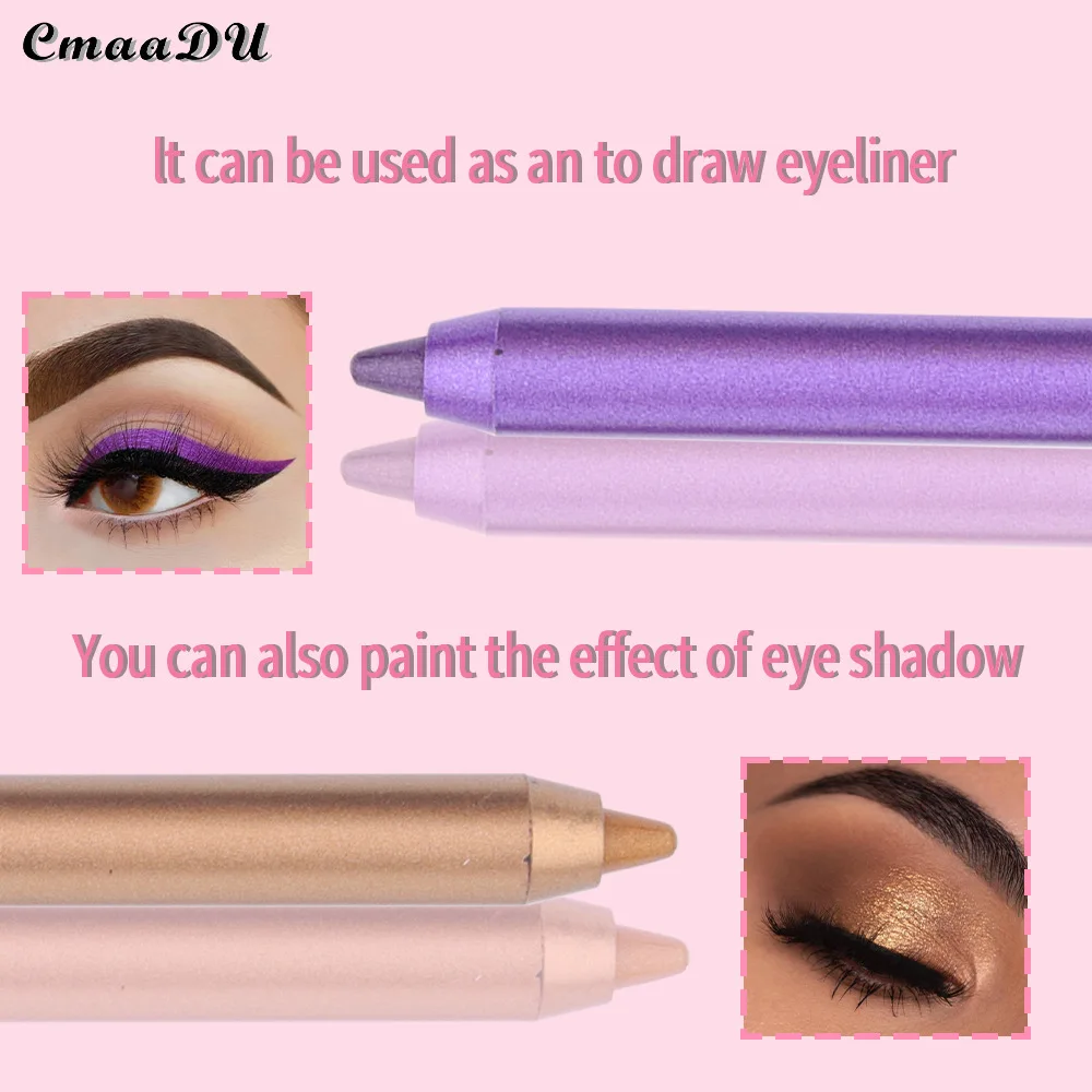 12 colors lying silkworm eye shadow eyeliner universal