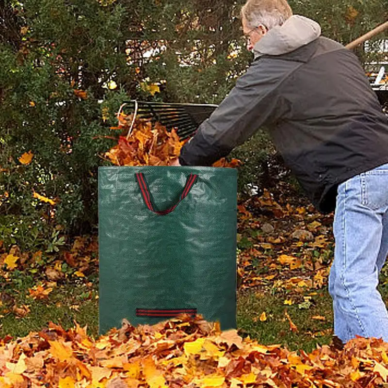 Garden Bag para Coletar Folhas, Lixeiras, Heavy Duty, Deixa Capacidade, Lata com alças, Deixa Resíduos